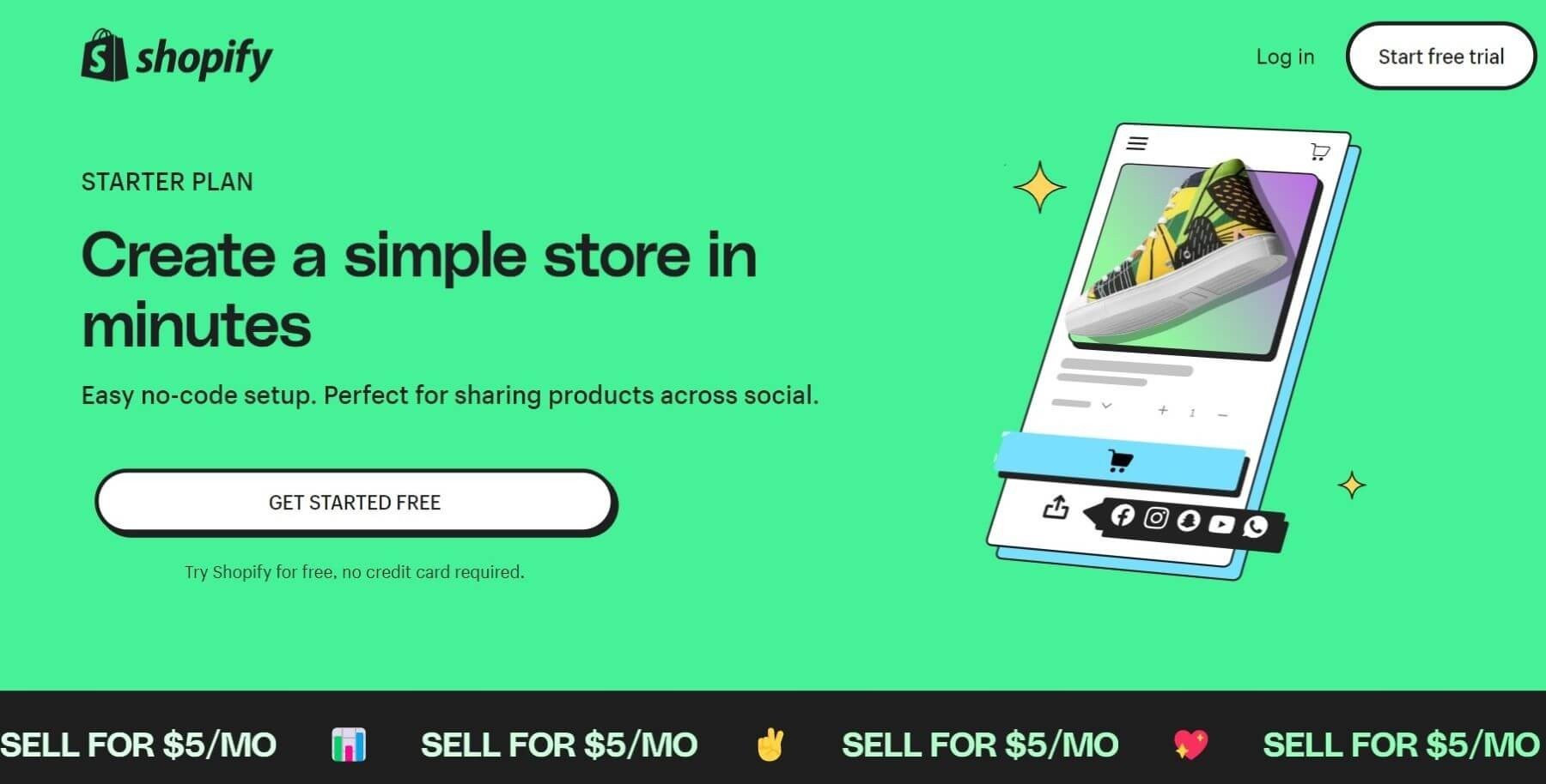 shopify starter plan