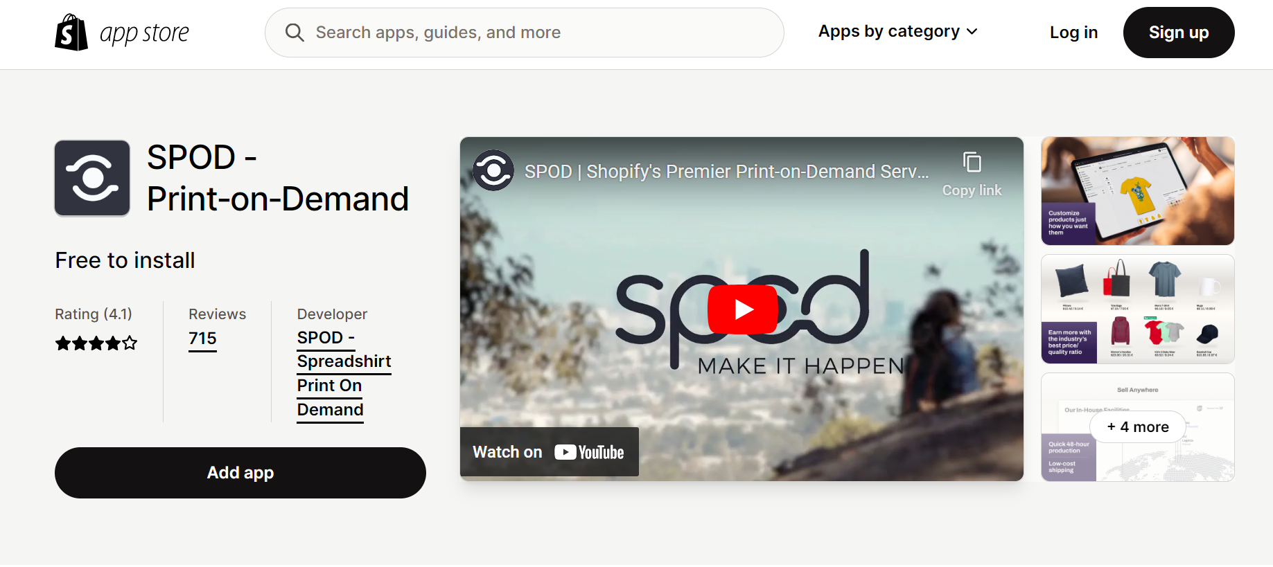 best shopify print on demand apps - spod