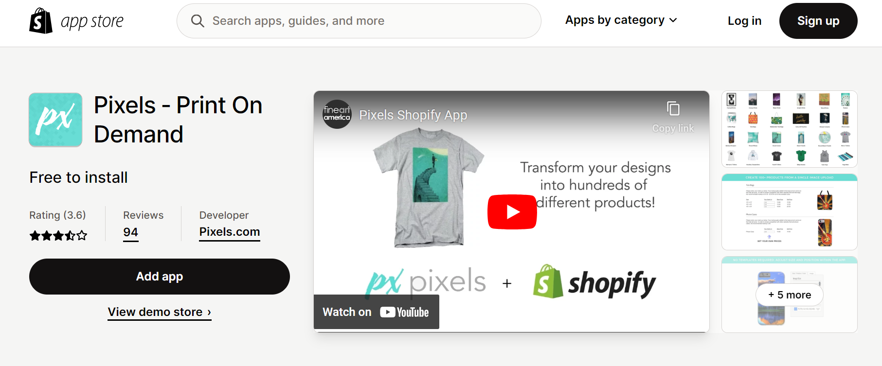 best shopify print on demand apps - pixels