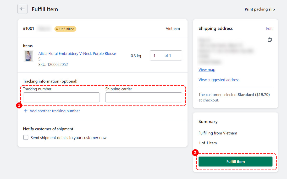 add tracking and shipping carriers in shopify