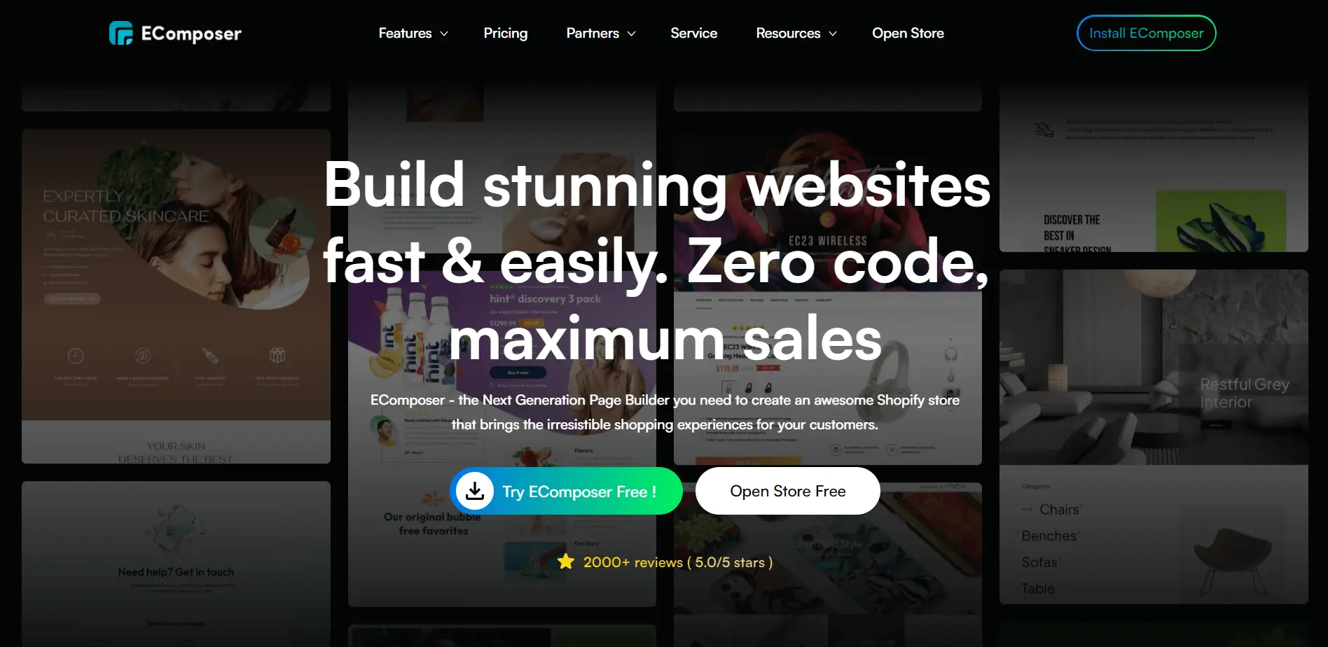 shopify landing page builder - ecomposer