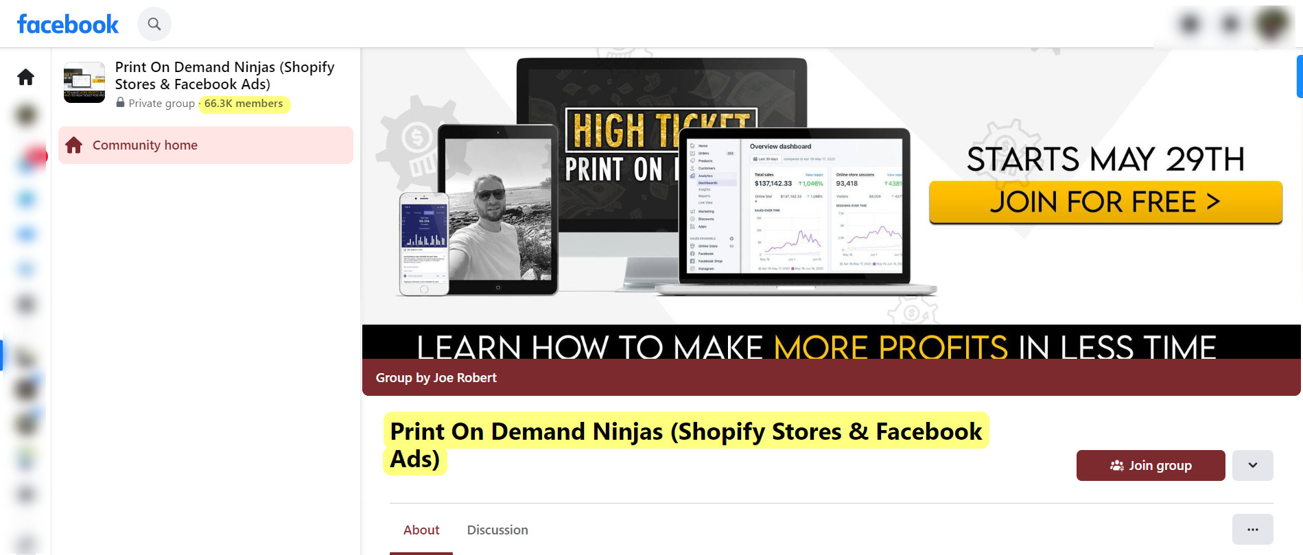 shopify print on demand facebook group