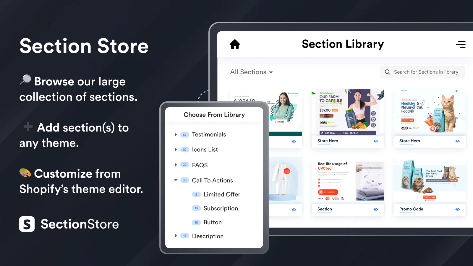 Section Store shopify page builder