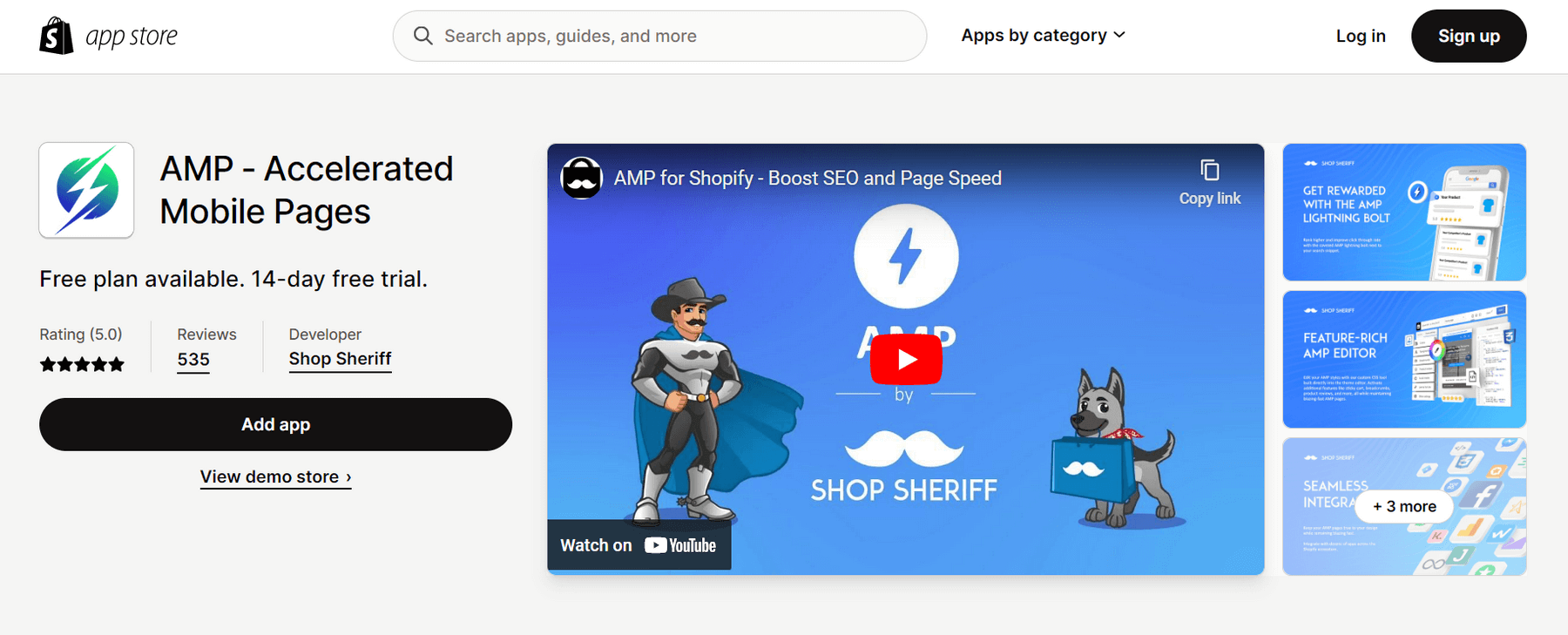 seo apps for shopify - AMP ‑ Accelerated Mobile Pages