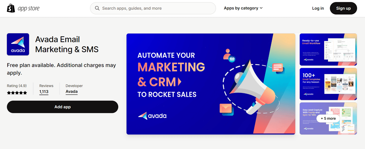 #8 Top Shopify Email Marketing App - Avada