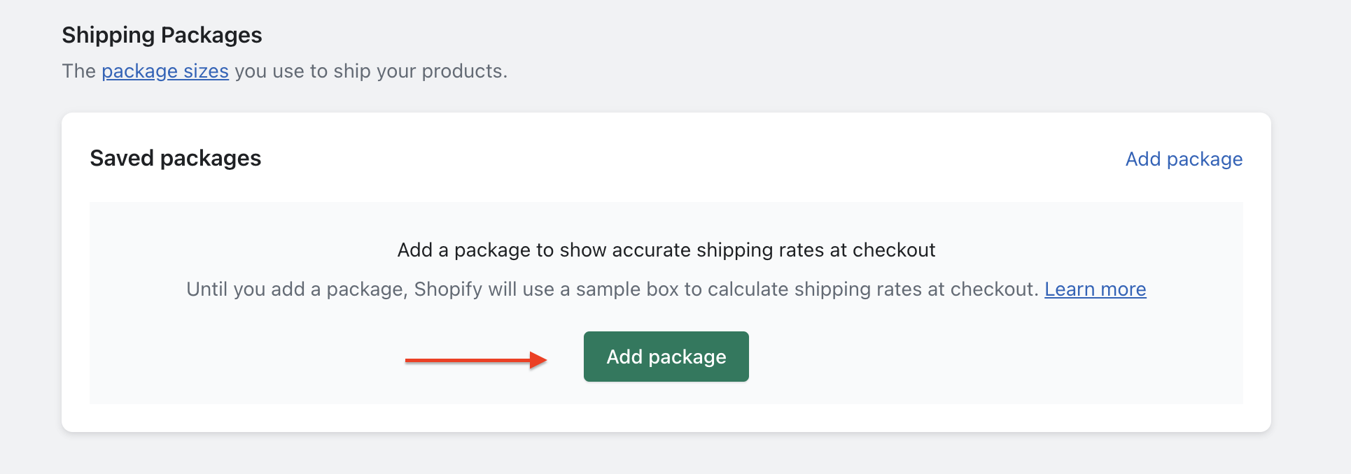 saved packages shopify