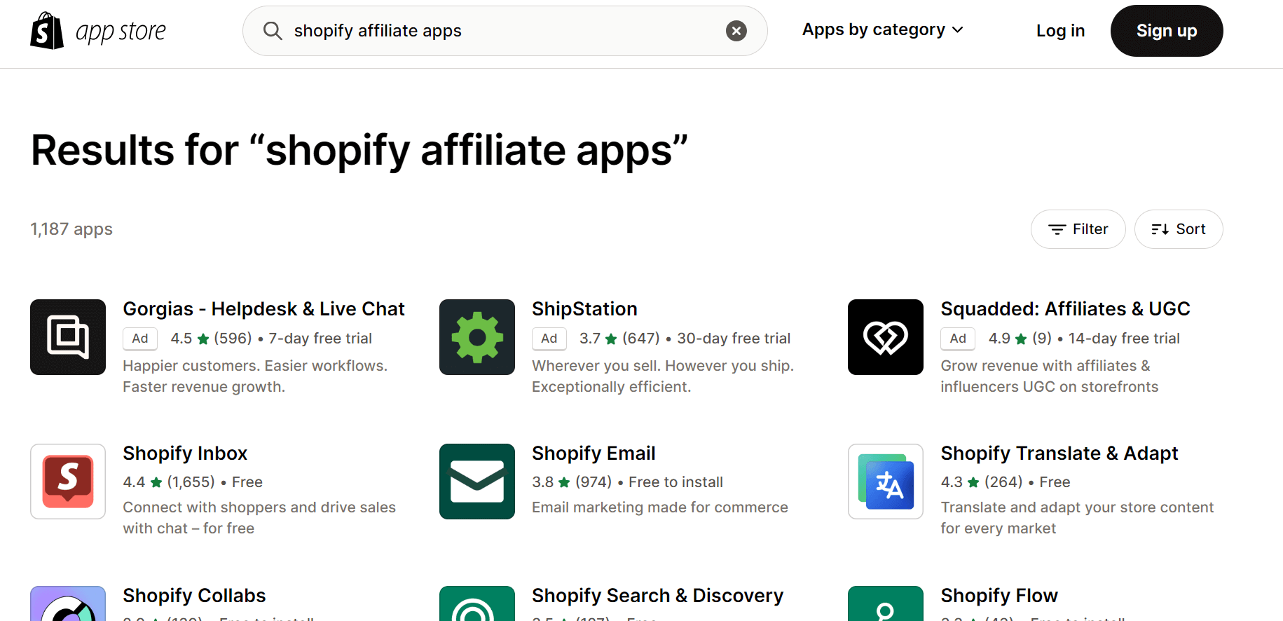 Shopify affiliate app on Shopify App Store