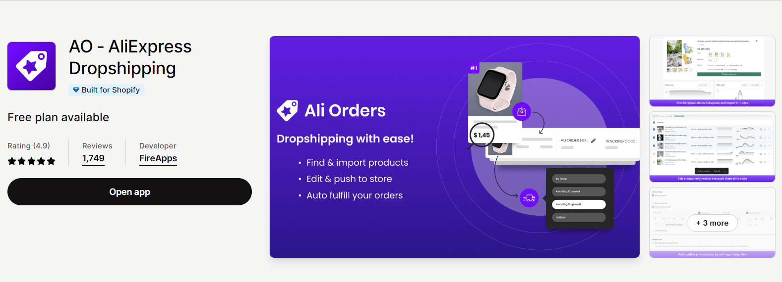 Shopify dropshipping apps - Ali Orders