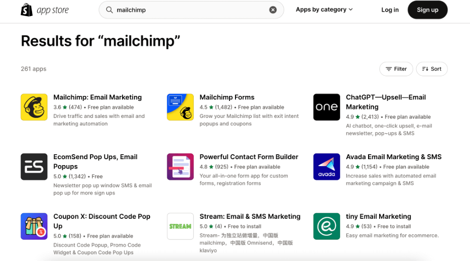 Mailchimp on Shopify App Store - Mailchimp Shopify integration