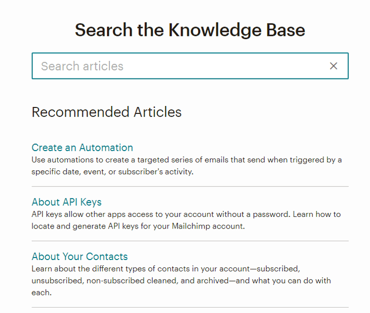 Mailchimp Knowledge Base
