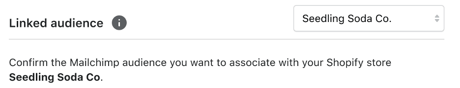 Mailchimp Shopify integration Sync settings Linked audience
