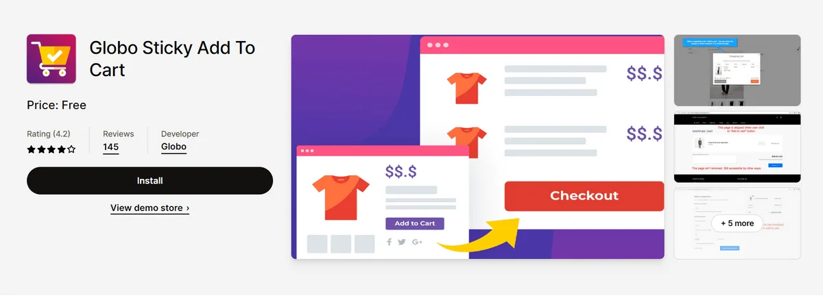 Globo-Sticky-Add-To-Cart - shopify checkout apps