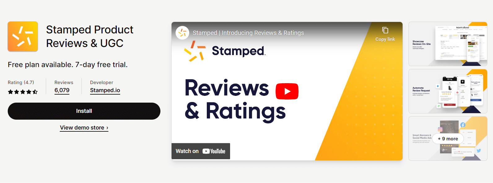 Shopify reviews page third-party apps - Stamped