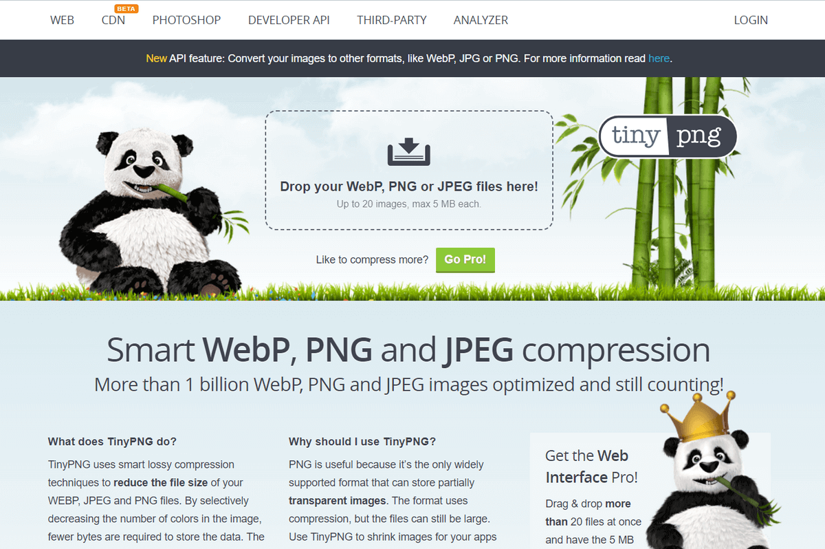 TinyPNG is one of the best free tool to compress your Shopify product images without decreasing the quality