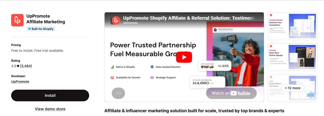 10+ Best Free Shopify Apps to Fuel Your Growth in 2024 20 Uppromote Shopify Appl listing page