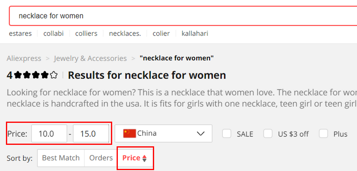 How to look for items in your affordable price range for AliExpress dropshipping