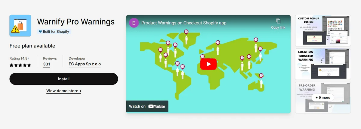 Warnify-Pro-Warnings - shopify checkout apps
