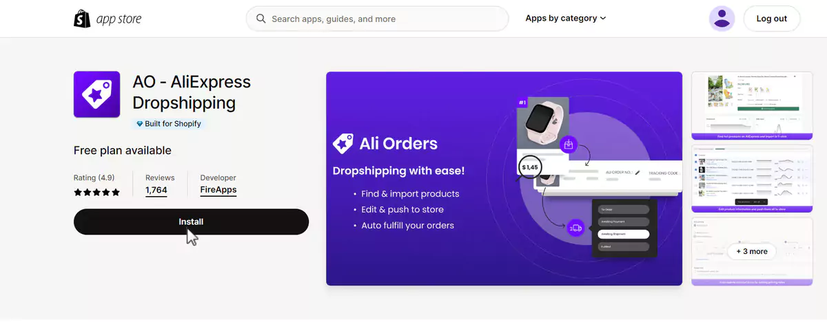 install ali orders to shopify store
