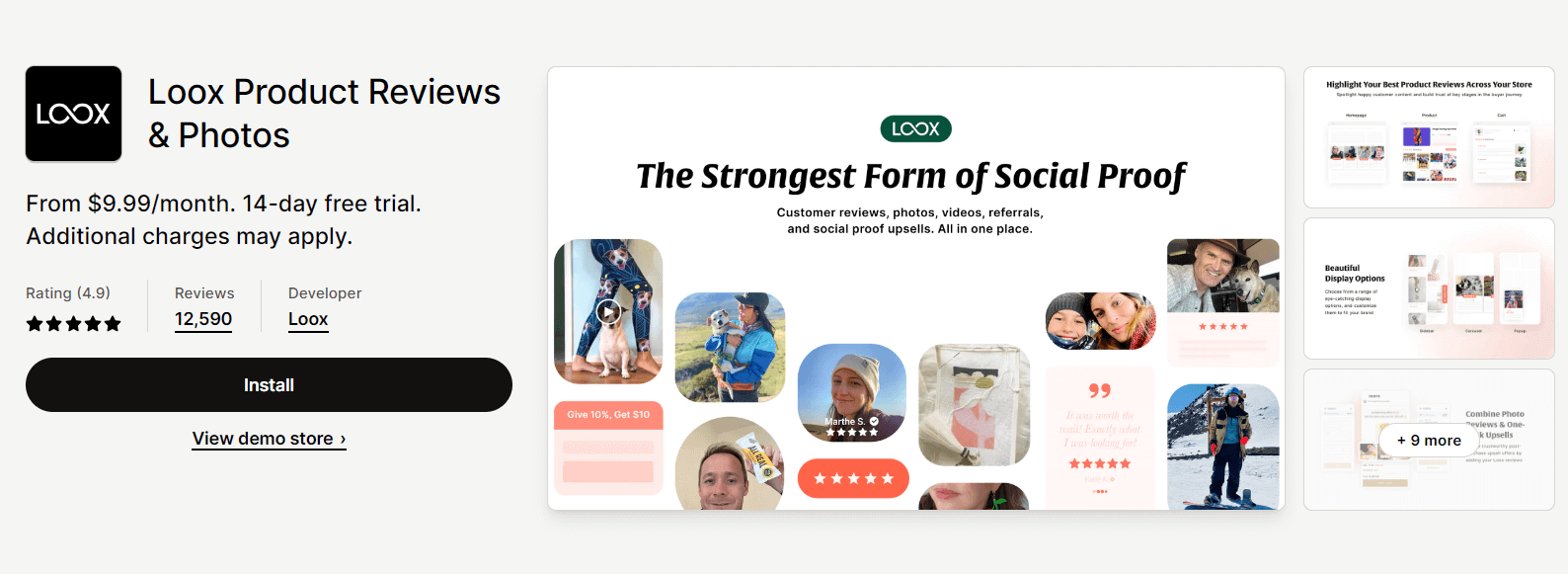 Shopify social proof apps - Loox