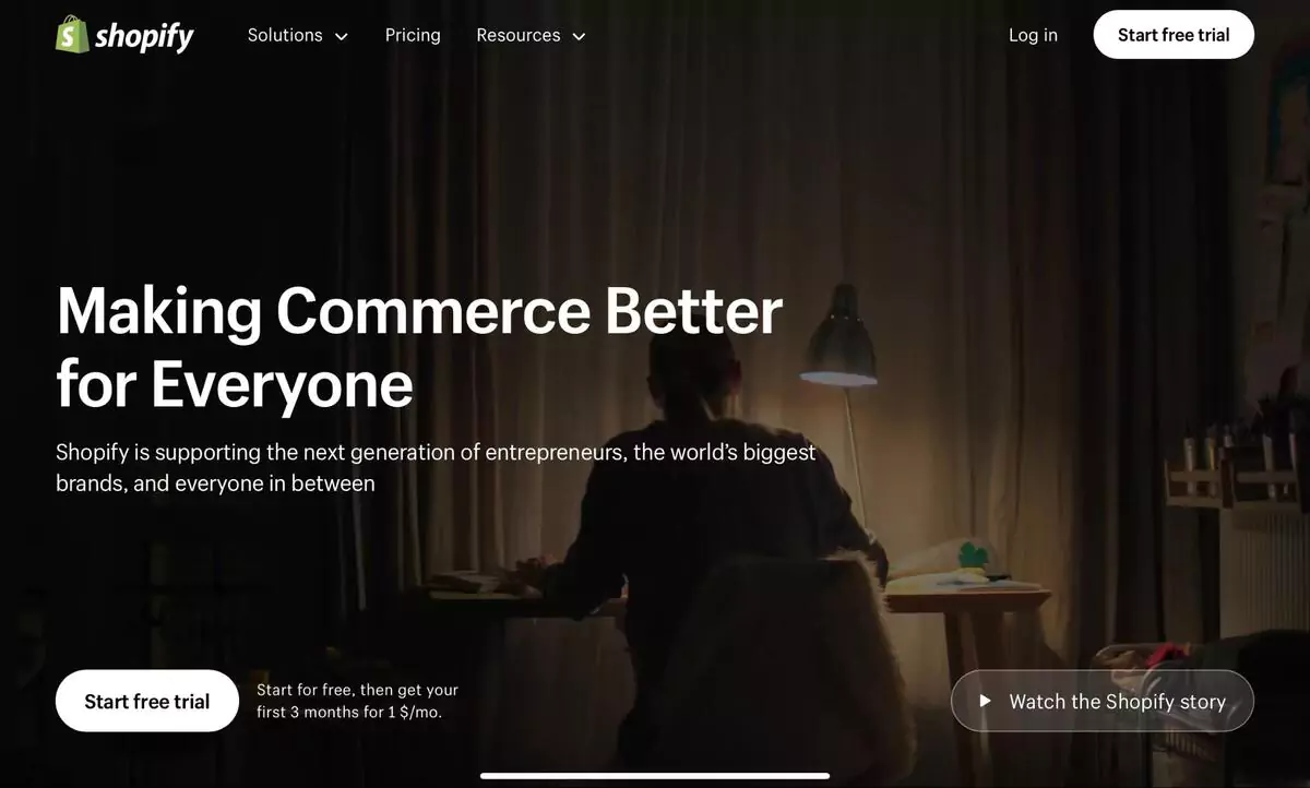 Shopify landing page