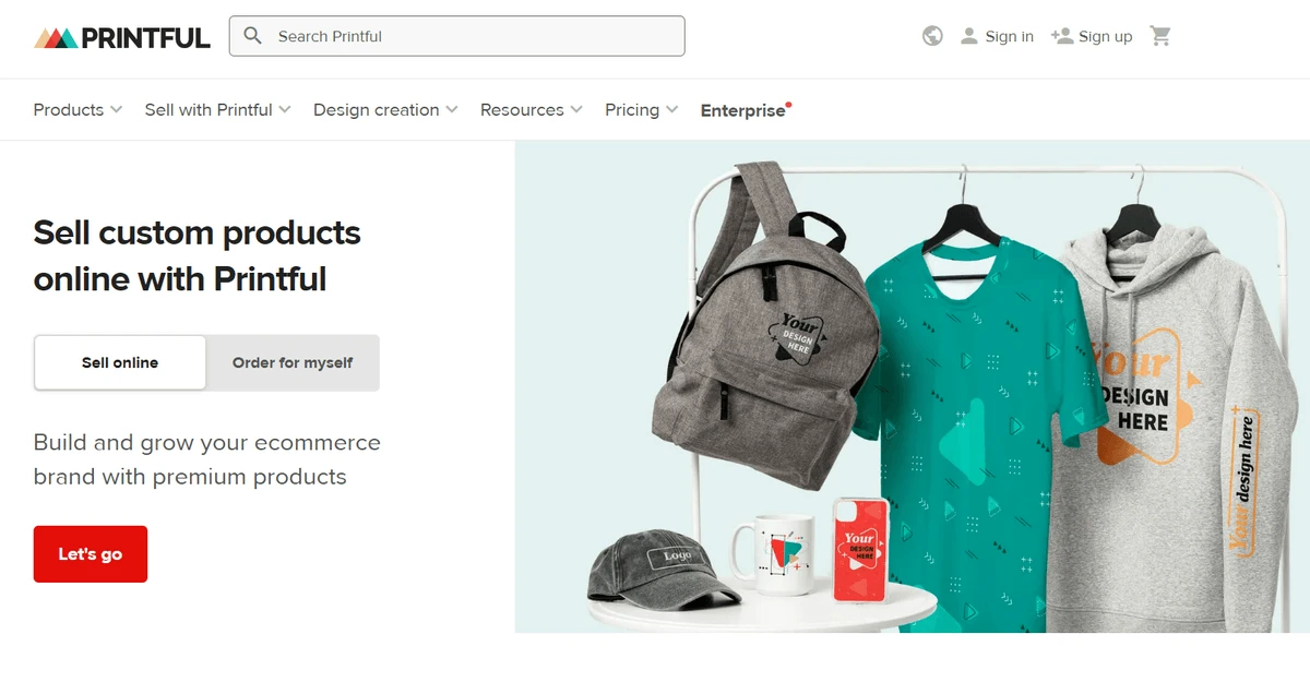 Printful - dropshipping clothing suppliers