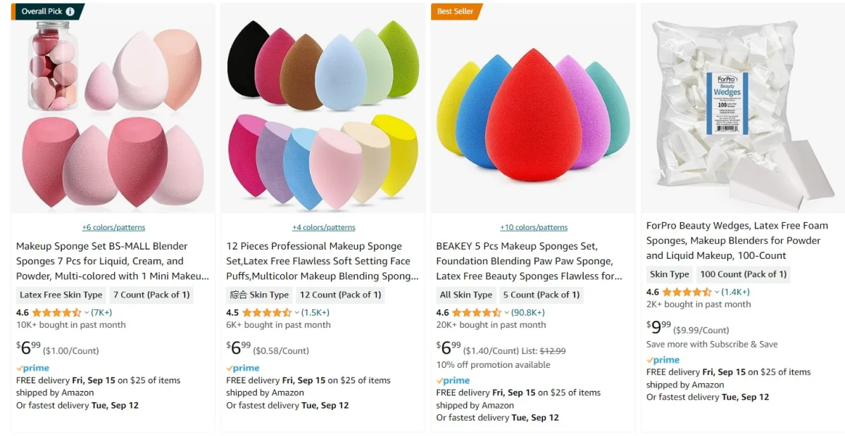 The fifth shoutout in best dropshipping beauty products is makeup sponge blenders