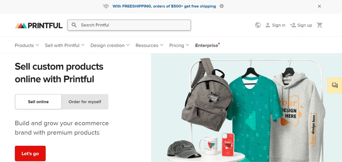 The first shoutout in best print on demand dropshipping companies is Printful