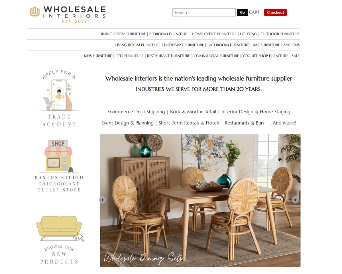 Wholesale Interiors - dropshipping furniture suppliers