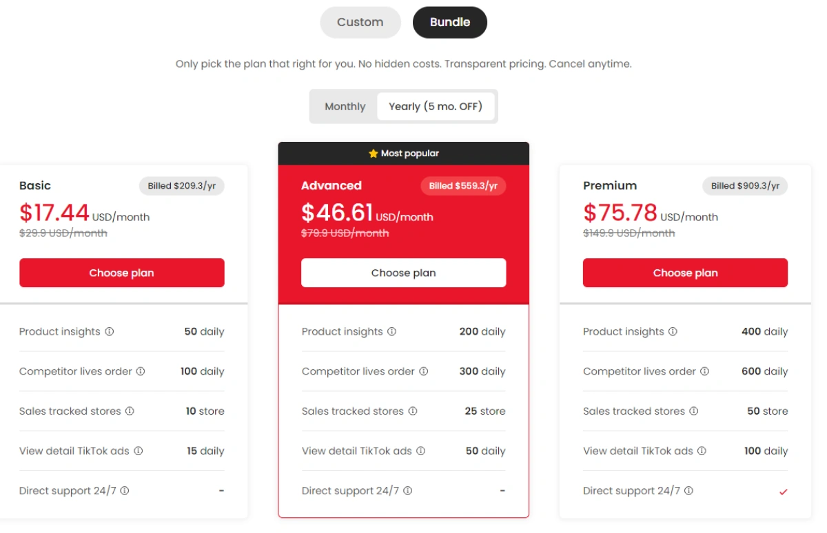 ali hunter pricing plans