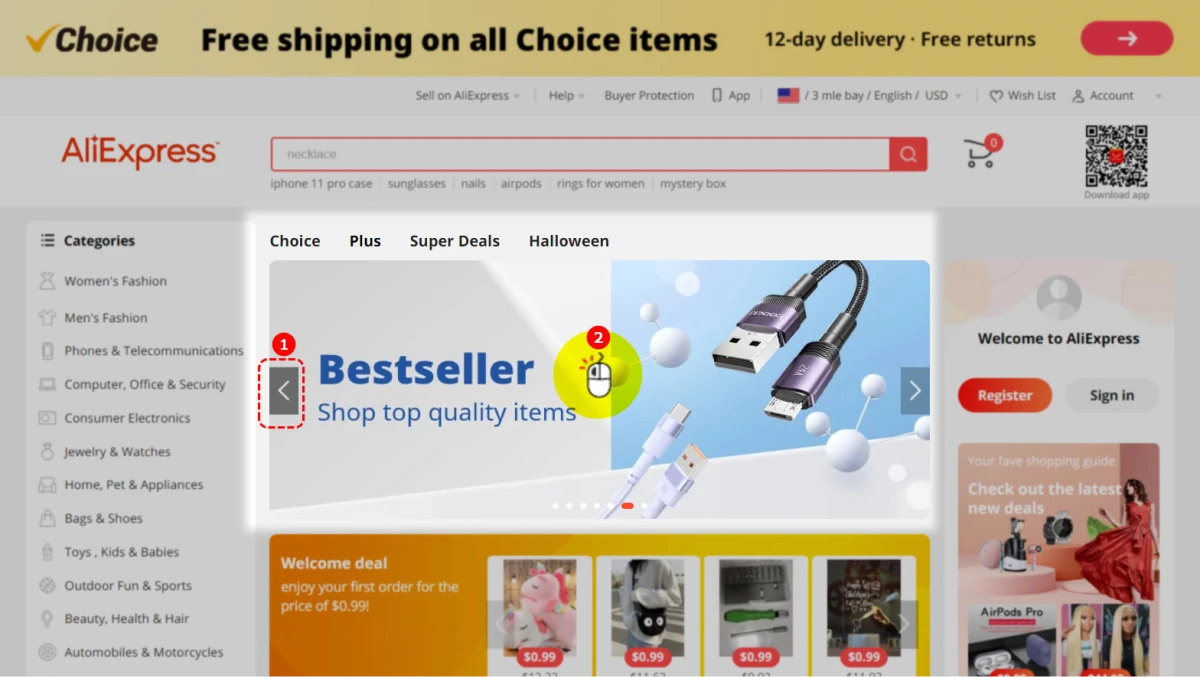aliexpress best-seller banner on homepagealiexpress best-seller banner on homepage