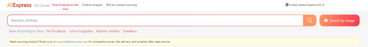aliexpress dropshipping center search by image