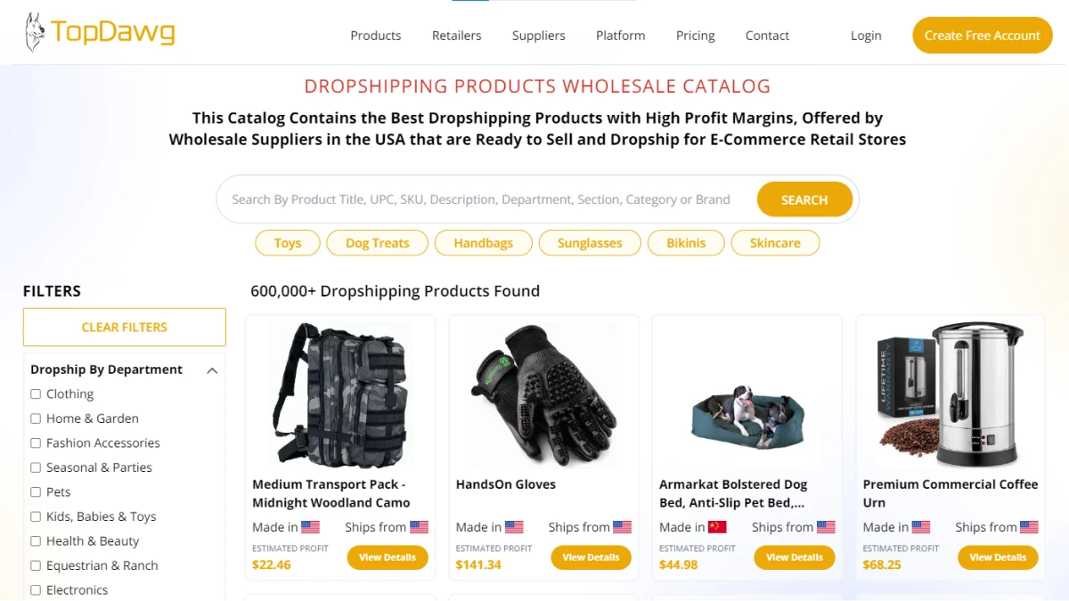 topdawg - dropshipping pet products suppliers