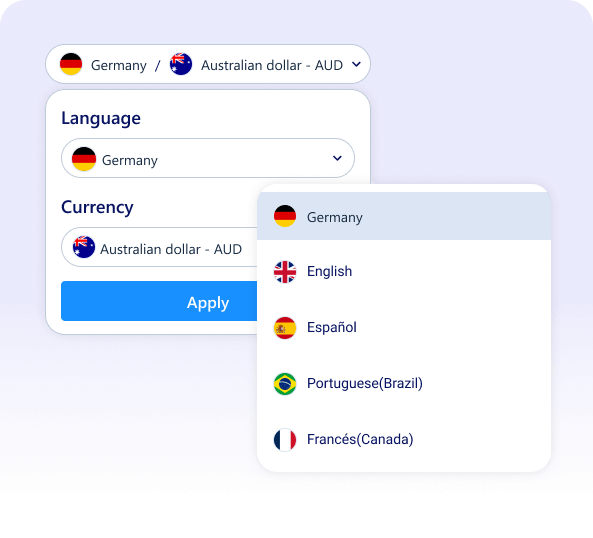 Language & currency switcher