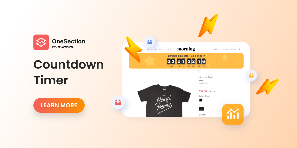 OneSection V1.0.1: Urge Customers To Check Out With Countdown Timer