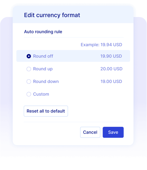 Customizable rounding rule