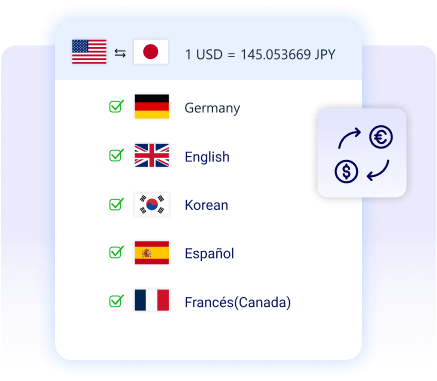 Up-to-date exchange rates