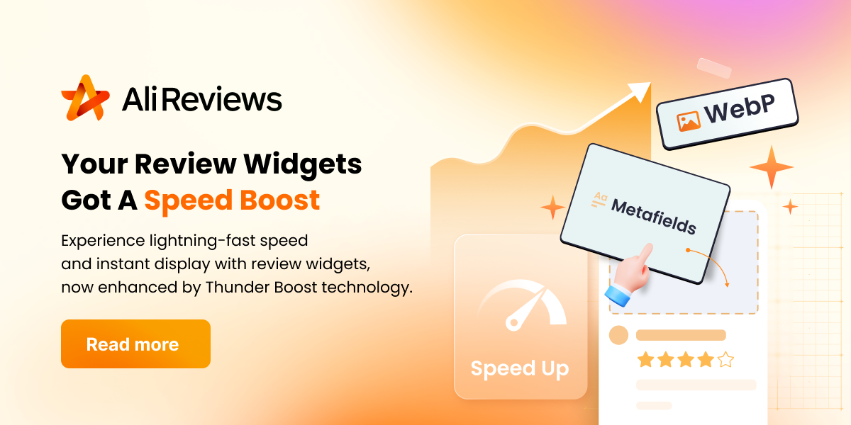 Ali Reviews V8.11: All Review Widgets are Now Lightning-Fast with Thunder Boost